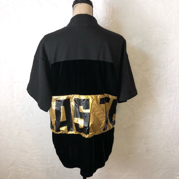 Adidas Velvet Foil Sweat Tee Mock Neck Size S - Picture 7 of 8